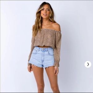 Princess Polly off the shoulder leopard top